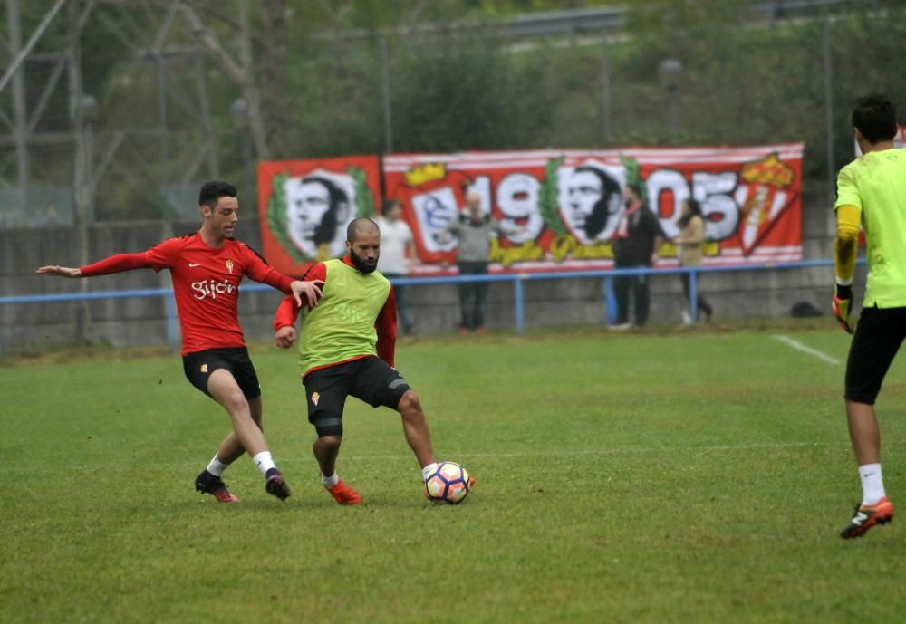 Entrenamiento del Sporting en Blimea