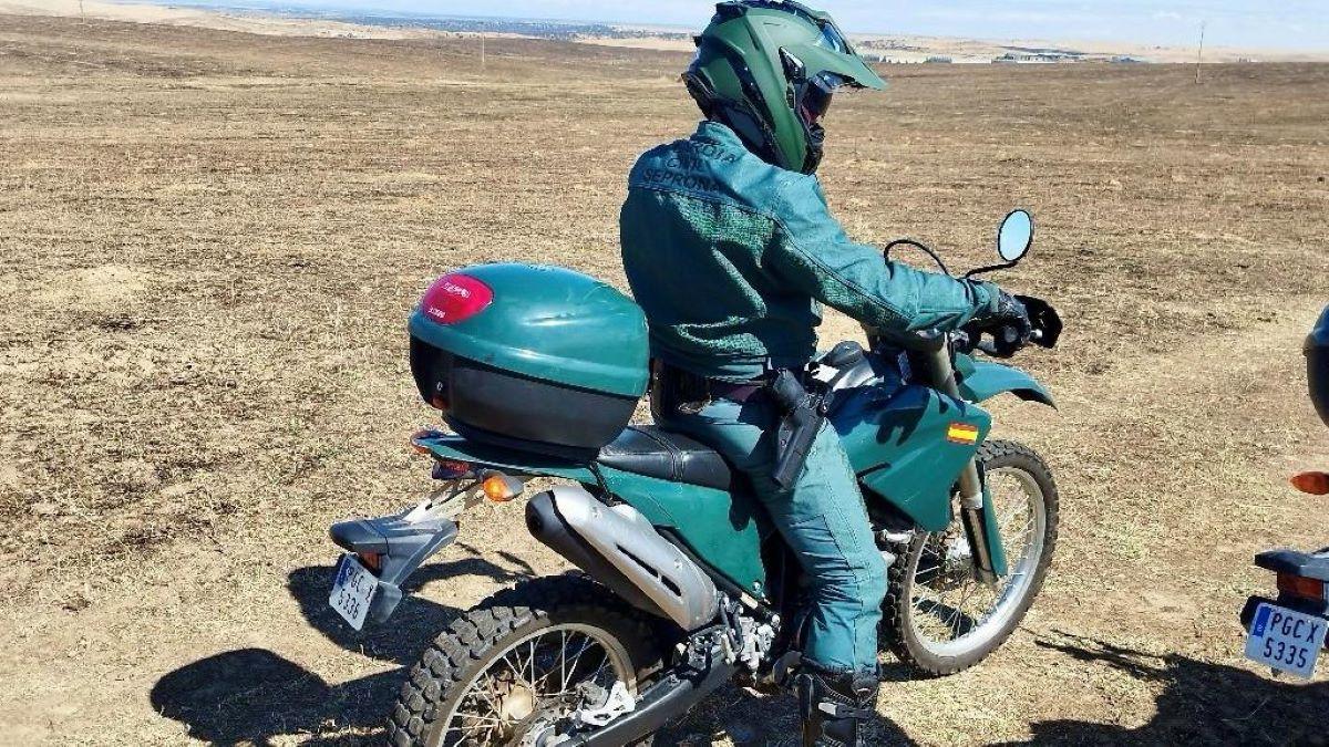 Un miembro del Seprona en la zona del incendio.