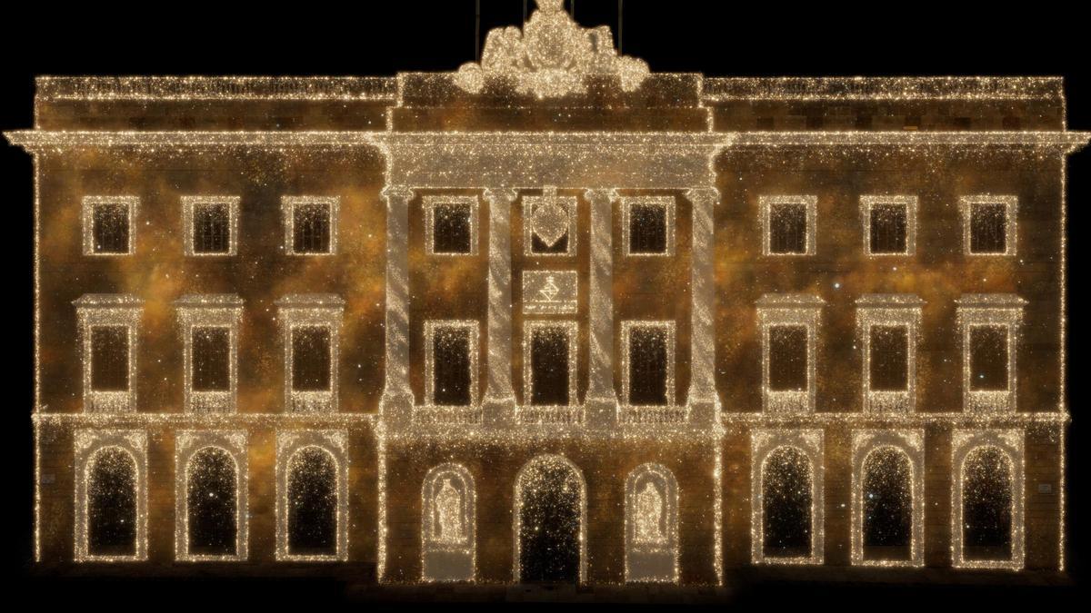 Así será la iluminación de Navidad de la fachada del Ayuntamiento de Barcelona