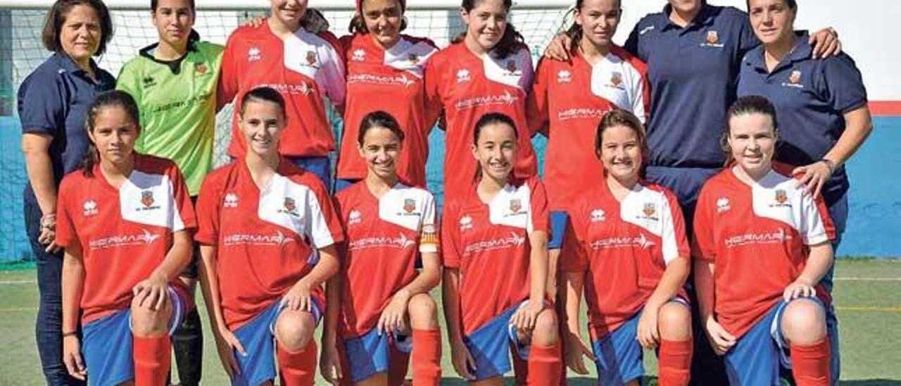 Conjunto del Collerense infantil femenino, campeón de la Copa Presidente.