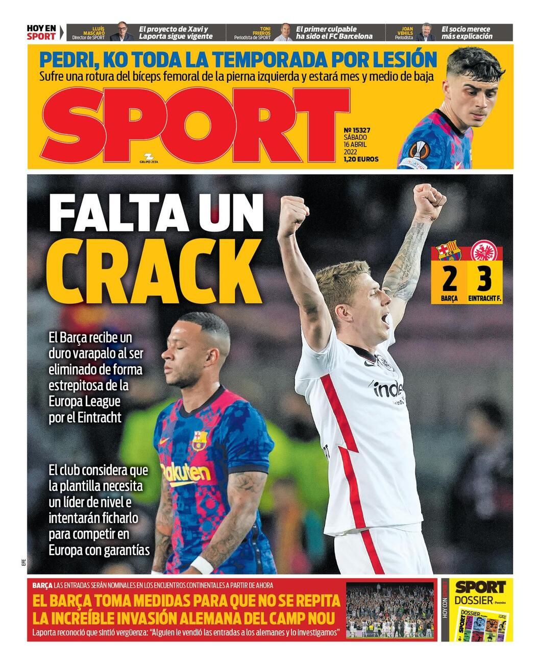 Portada SPORT 16/04/2022