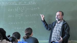 Classe de matemàtiques d’ESO a l’institut Celestí Bellera, de Granollers, ahir.