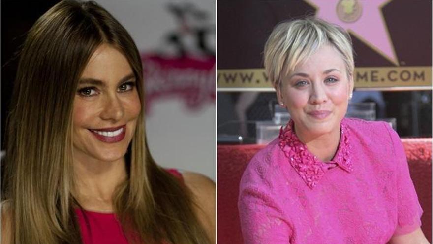 Las actrices Sofía Vergara y Kaley Cuoco.