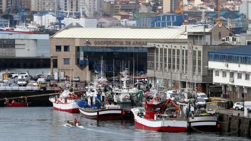 La flota de cerco, amarrada en el puerto de Vigo.