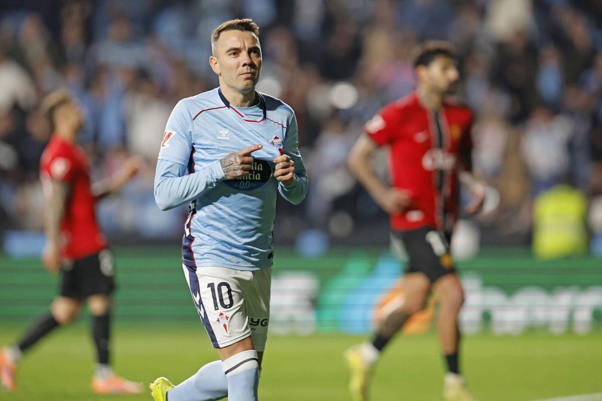 Iago Aspas, celebrando el gol conseguido en Balaídos el pasado fin de semana.