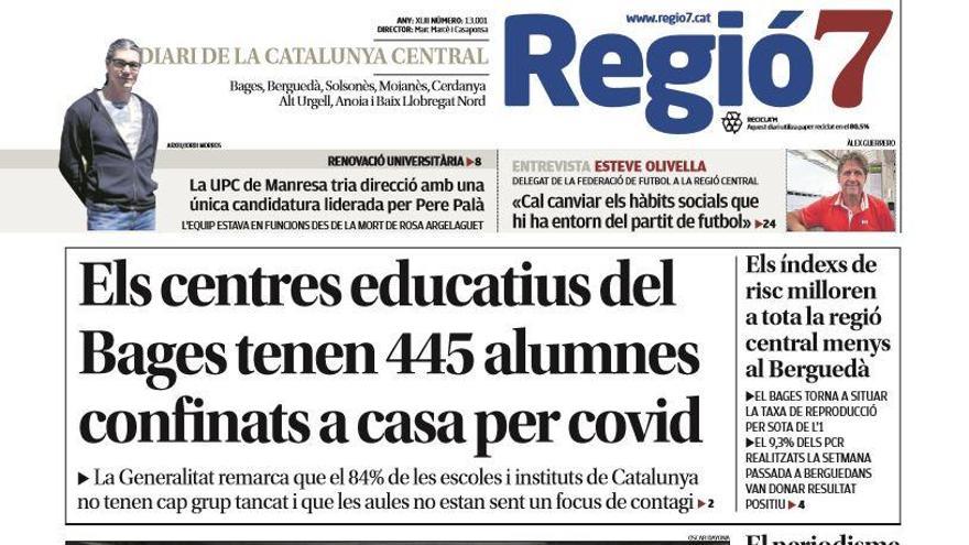 La portada de Regió7 d&#039;aquest dijous, 1 d&#039;octubre