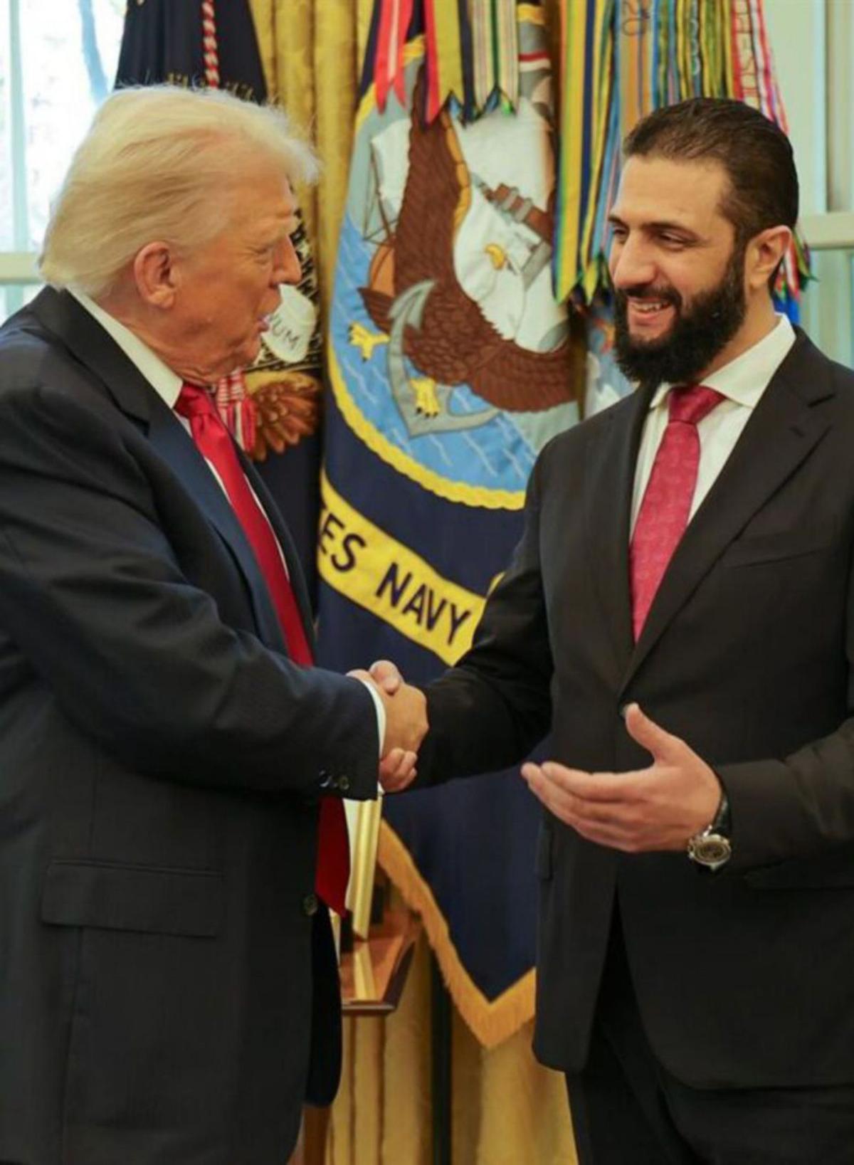 Trump rep el president de Síria en una cita històrica a la Casa Blanca