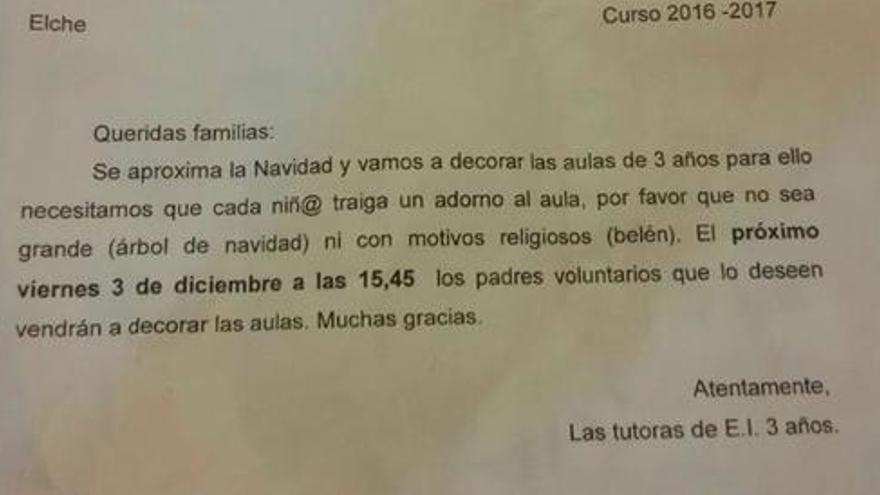 Un colegio veta el belén en su decoración navideña