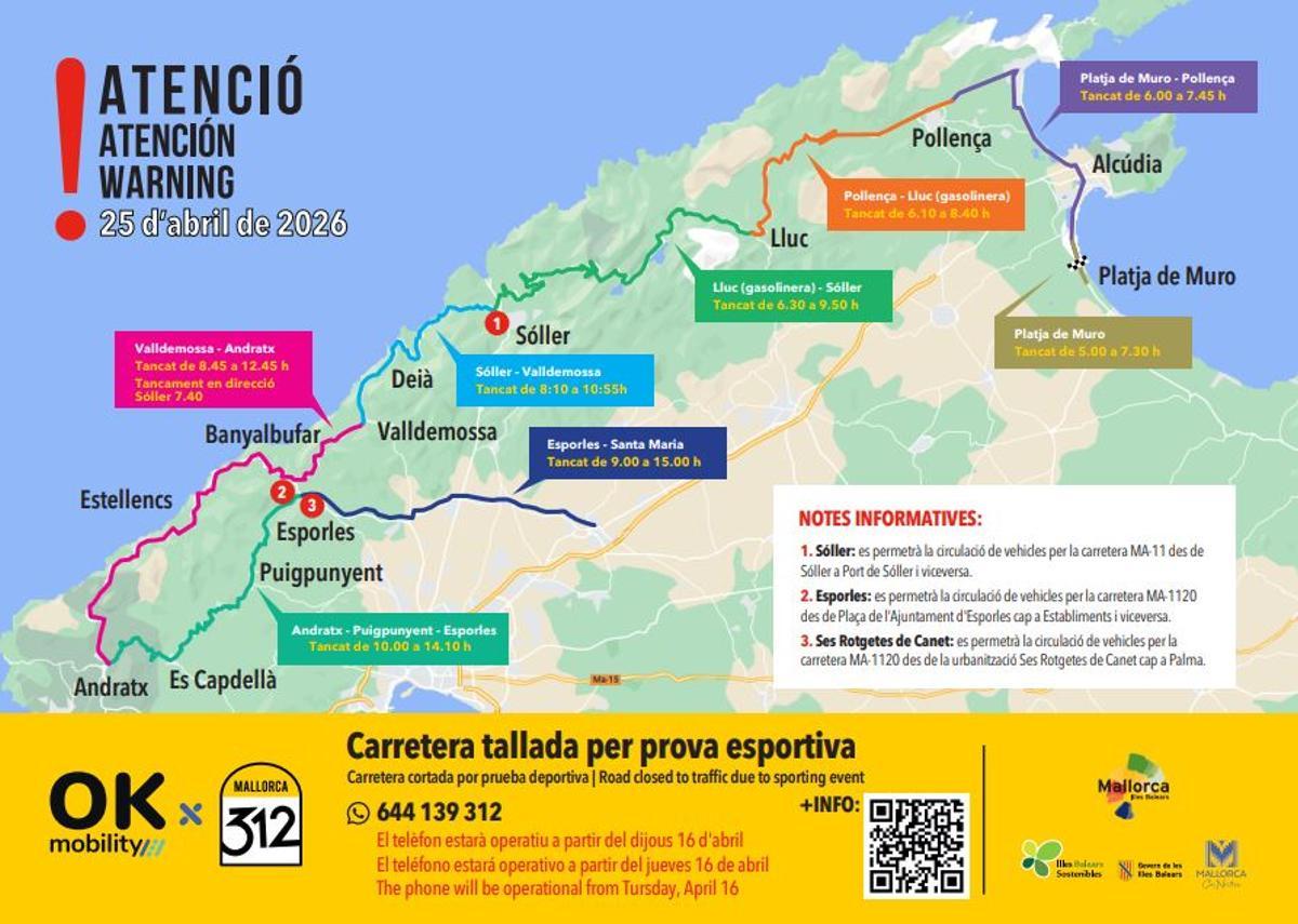 Cortes de la Mallorca 312 en la Serra de Tramuntana