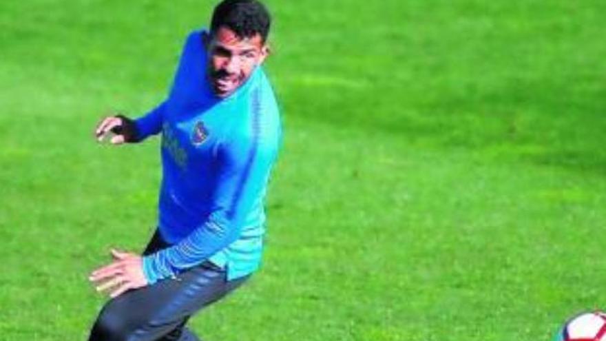 Tévez, ayer, durante la sesión de trabajo de Boca en Las Rozas.