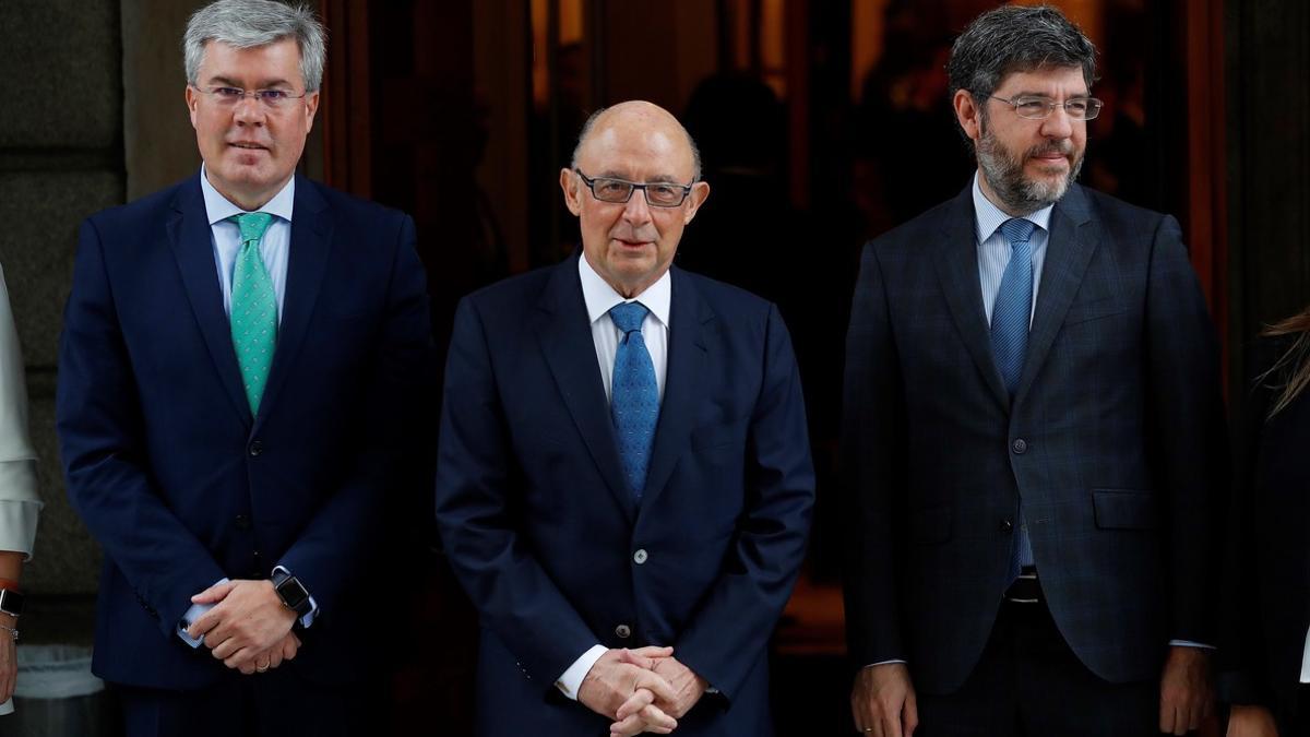 José Enrique Fernández Moya, Cristobal Montoro y Alberto Nadal