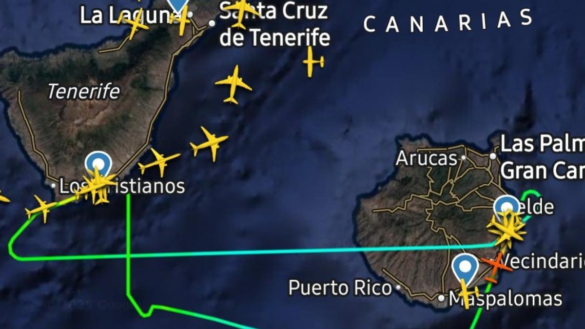 Captura de Flightradar24.