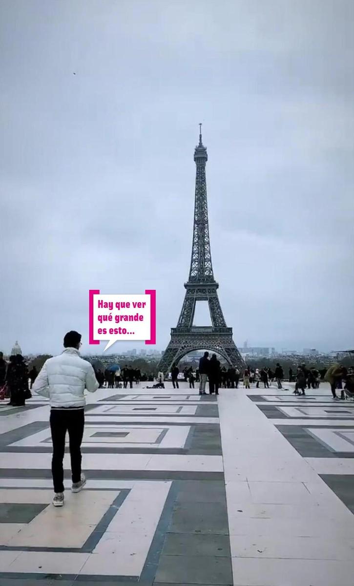 Álvaro Rico, a los pies de la Torre Eiffel