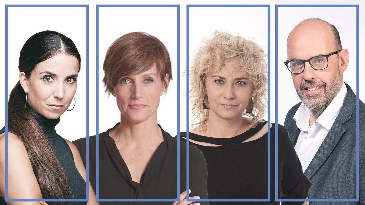 Laura Rosel, Raquel Sans, Mònica Terribas y Jordi Basté, presentadores de ’La Marató’ de TV-3 del 2020. 