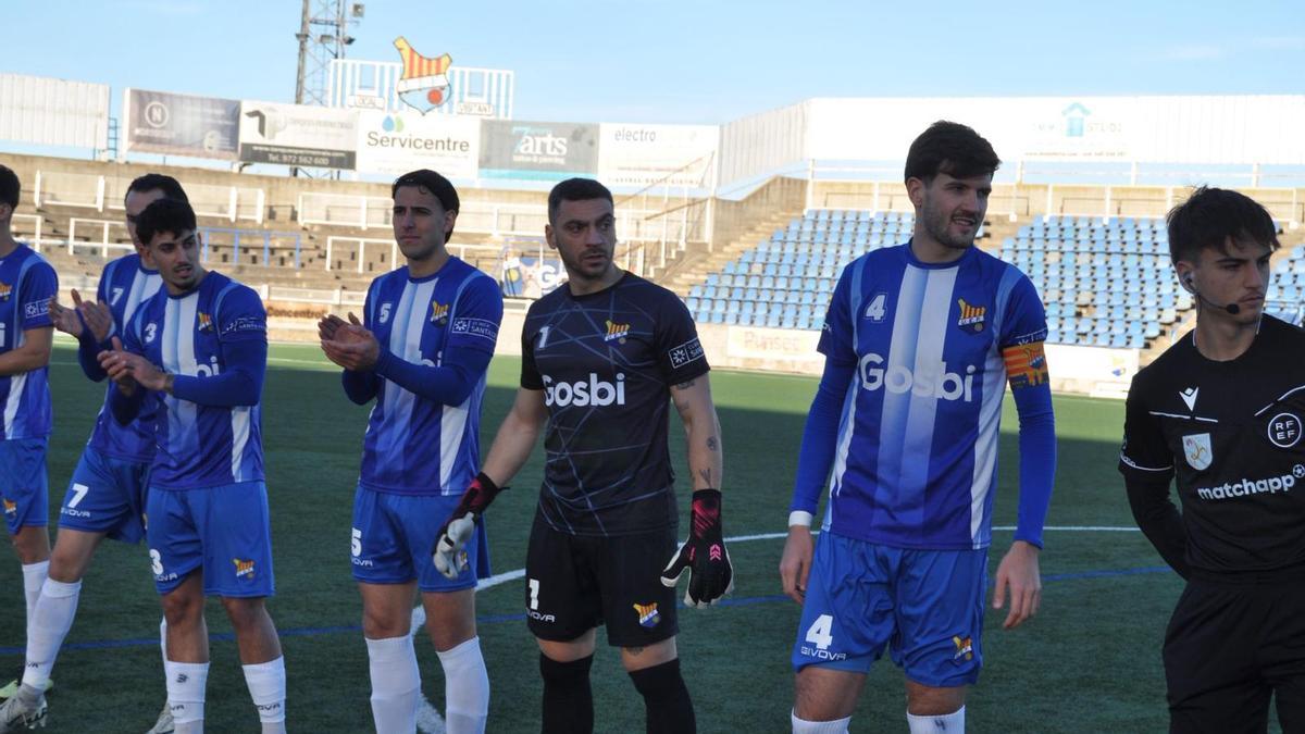 Part de l'onze unionista abans del partit.