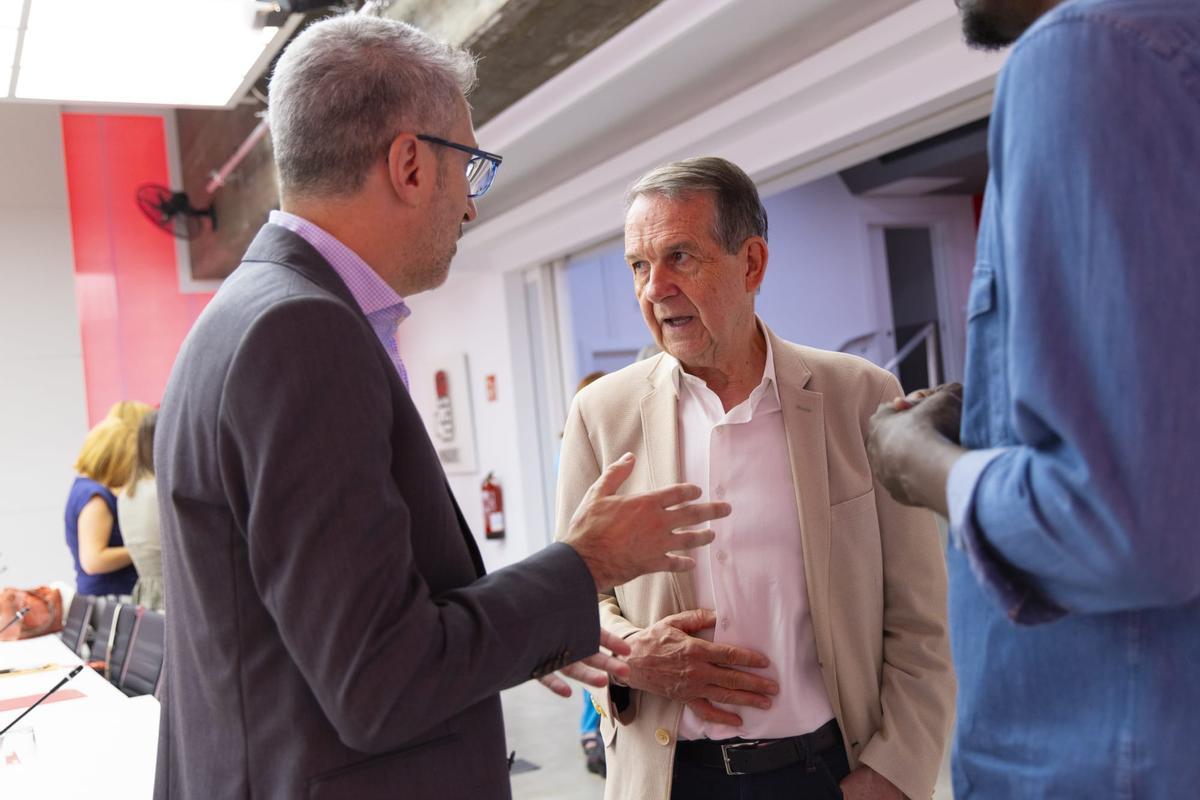 Abel Caballero, con Arcadi España en Madrid este lunes.