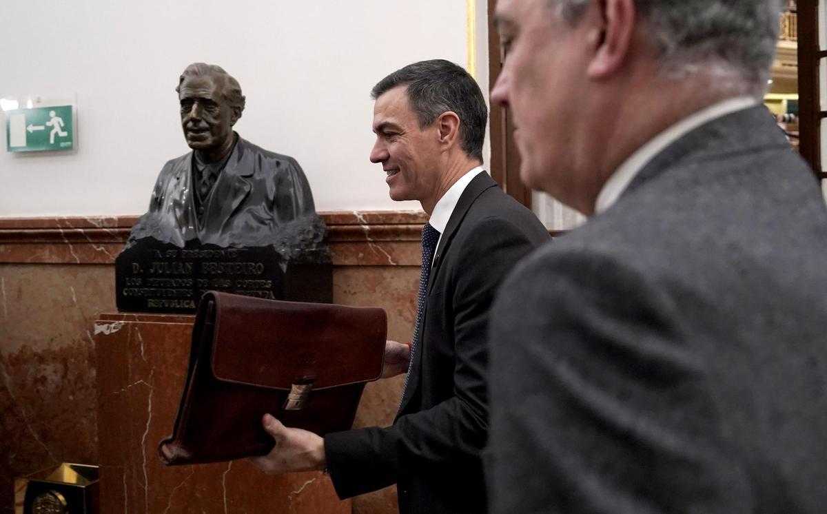 Pedro Sánchez en la sesión de control al Gobierno en el Congreso.