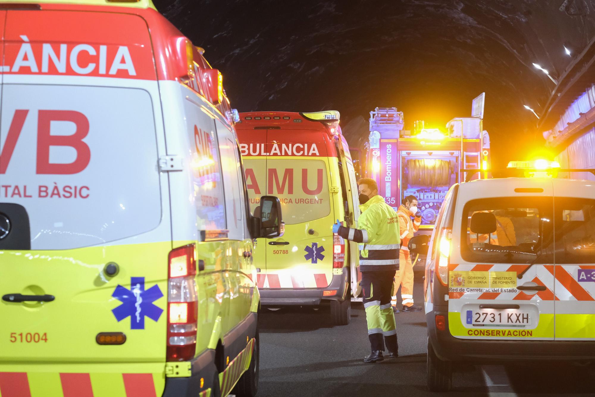 Accidente con incendio y dos heridos graves en el túnel de Villena: así ha sido el simulacro en la autovía A-31