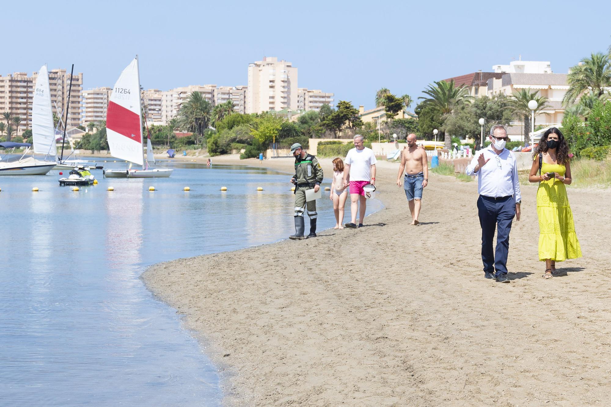 Peces muertos en la playa de la Isla, en La Manga