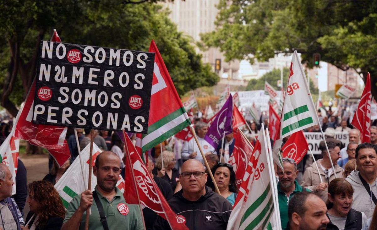 Manifestación en Málaga, la más numerosa de Andalucía.