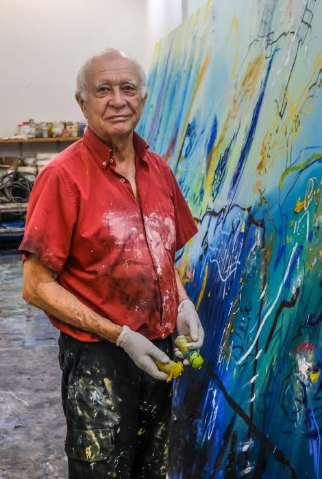 Las Palmas de Gran Canaria. El pintor Félix Juan Bordes en su estudio.  | 25/09/2019 | Fotógrafo: José Carlos Guerra