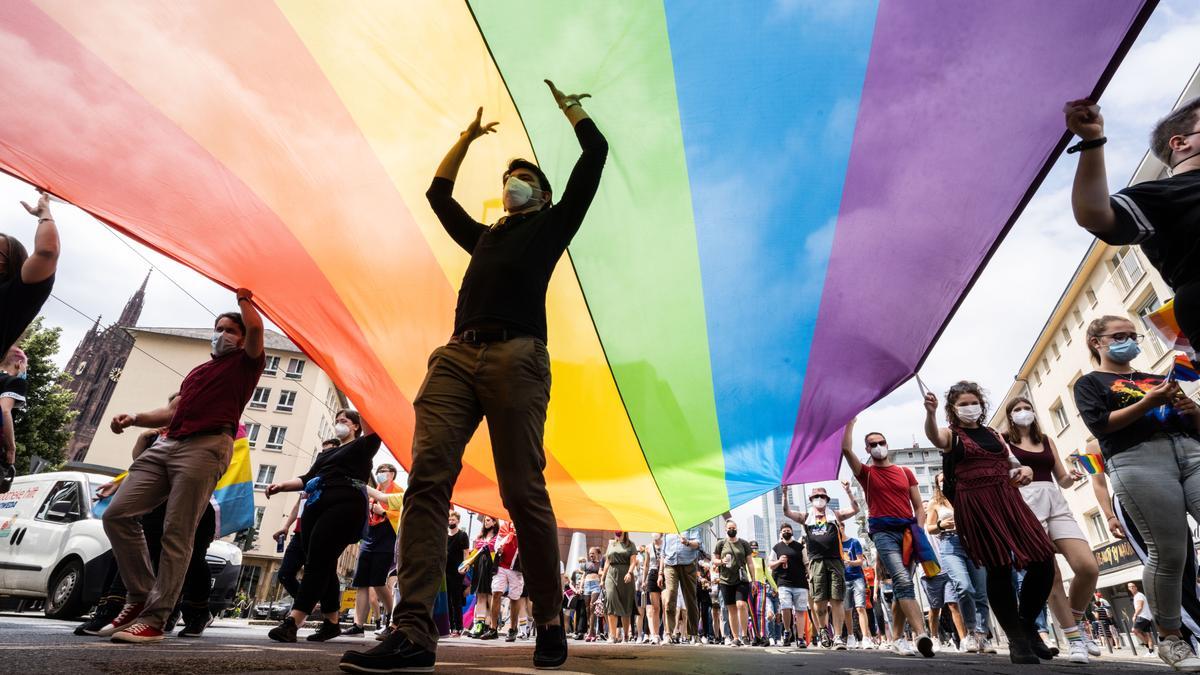 Manifestación del orgullo gay en Frankfurt.