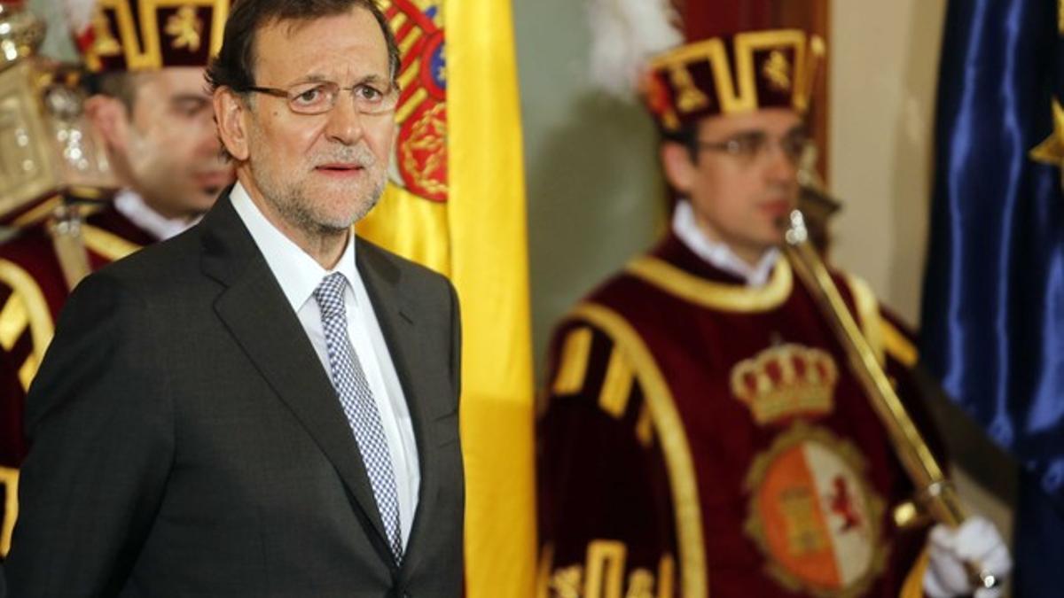 El presidente del Gobierno, Mariano Rajoy, durante los actos del aniversario de la Constitución.