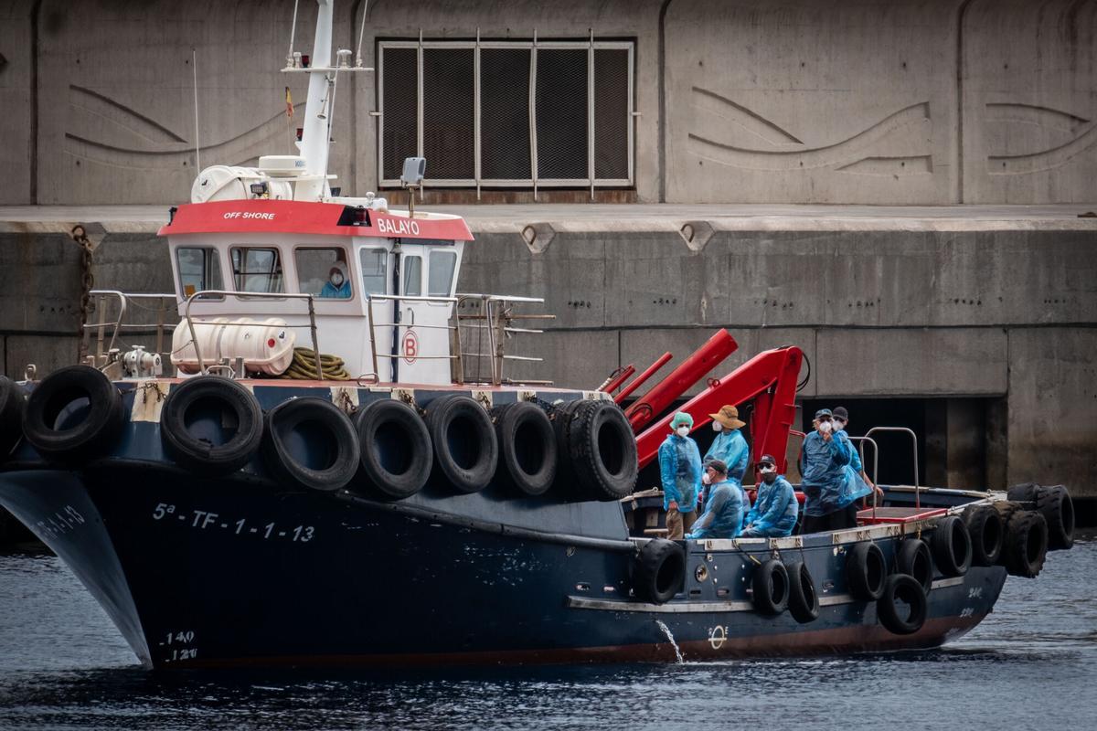 Las mejores imágenes del desembarco del MV Hondius en el Puerto de Granadilla