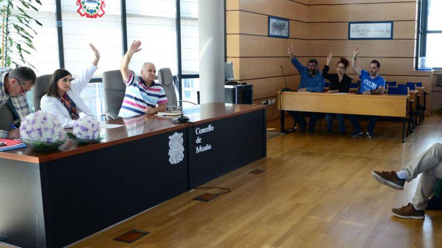 Una comisión de Urbanismo en el Concello moañés. | G.N.