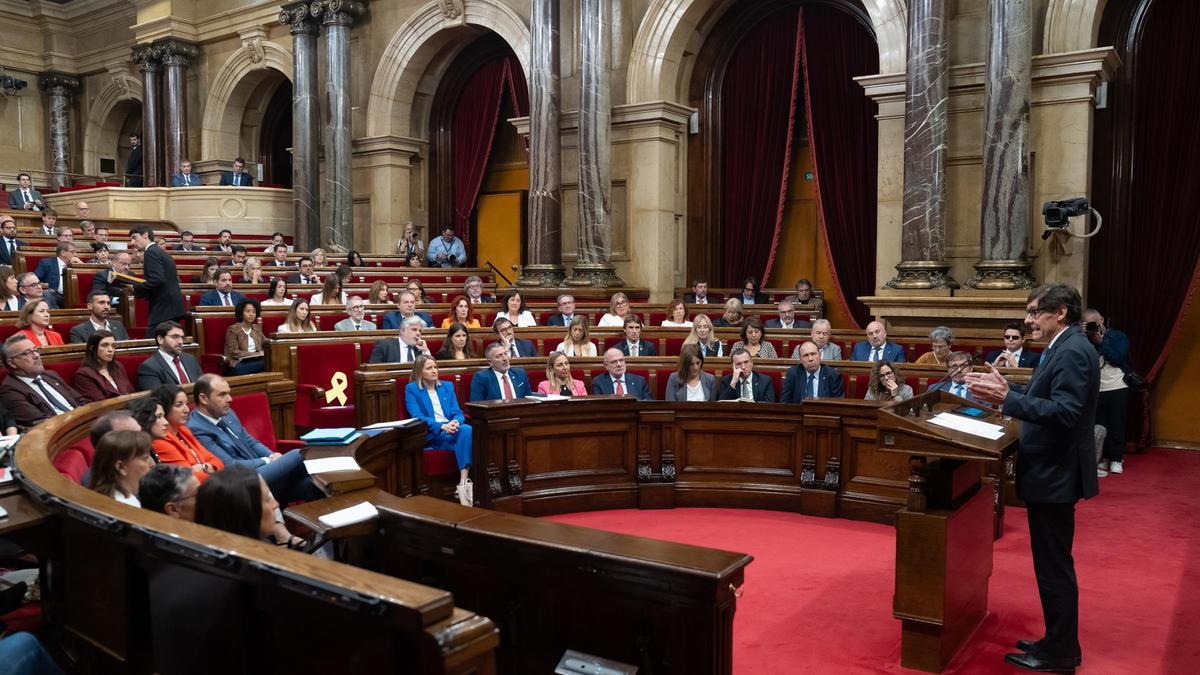 El president de la Generalitat, Salvador Illa, al Parlament