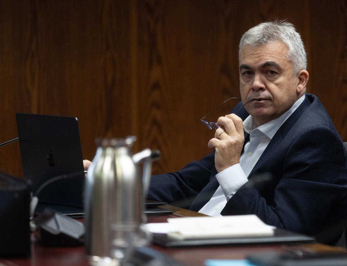 El exsecretario de Organización del PSOE Santos Cerdán en una comisión de investigación del Senado.