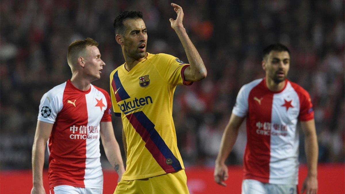 Busquets, en un lance del partido