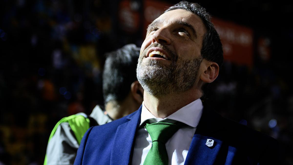 Ibon Navarro, durante la celebración de la Copa del Rey en Gran Canaria.