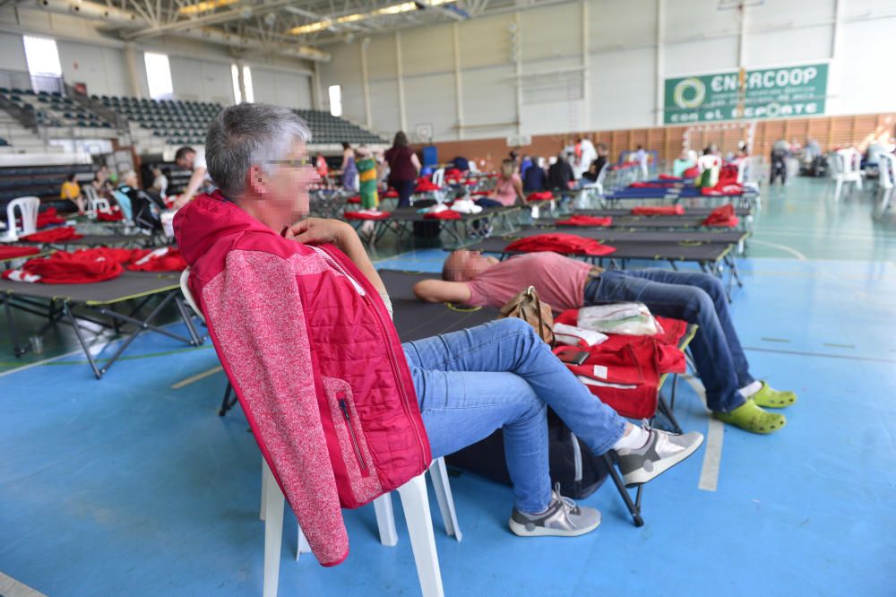 El camping de El Marjal sufre inundaciones y Cruz Roja tiene que montar otro albergue en Crevillent