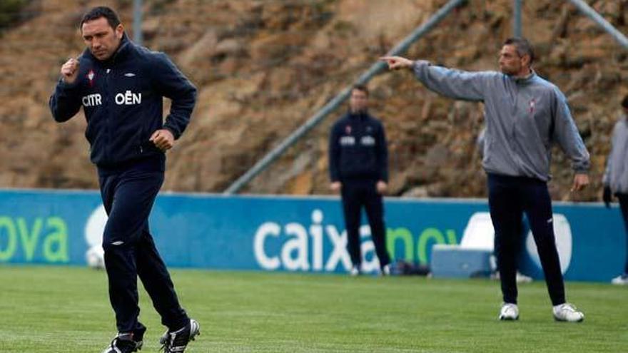 Eusebio trota sobre el césped de A Madroa, ayer