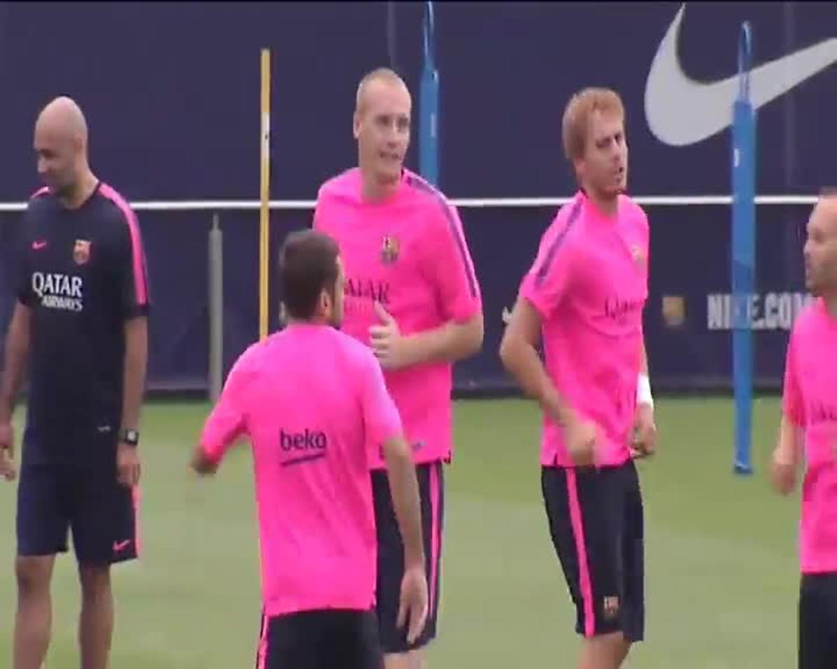 Mathieu ya entrenó con el Barça este viernes.