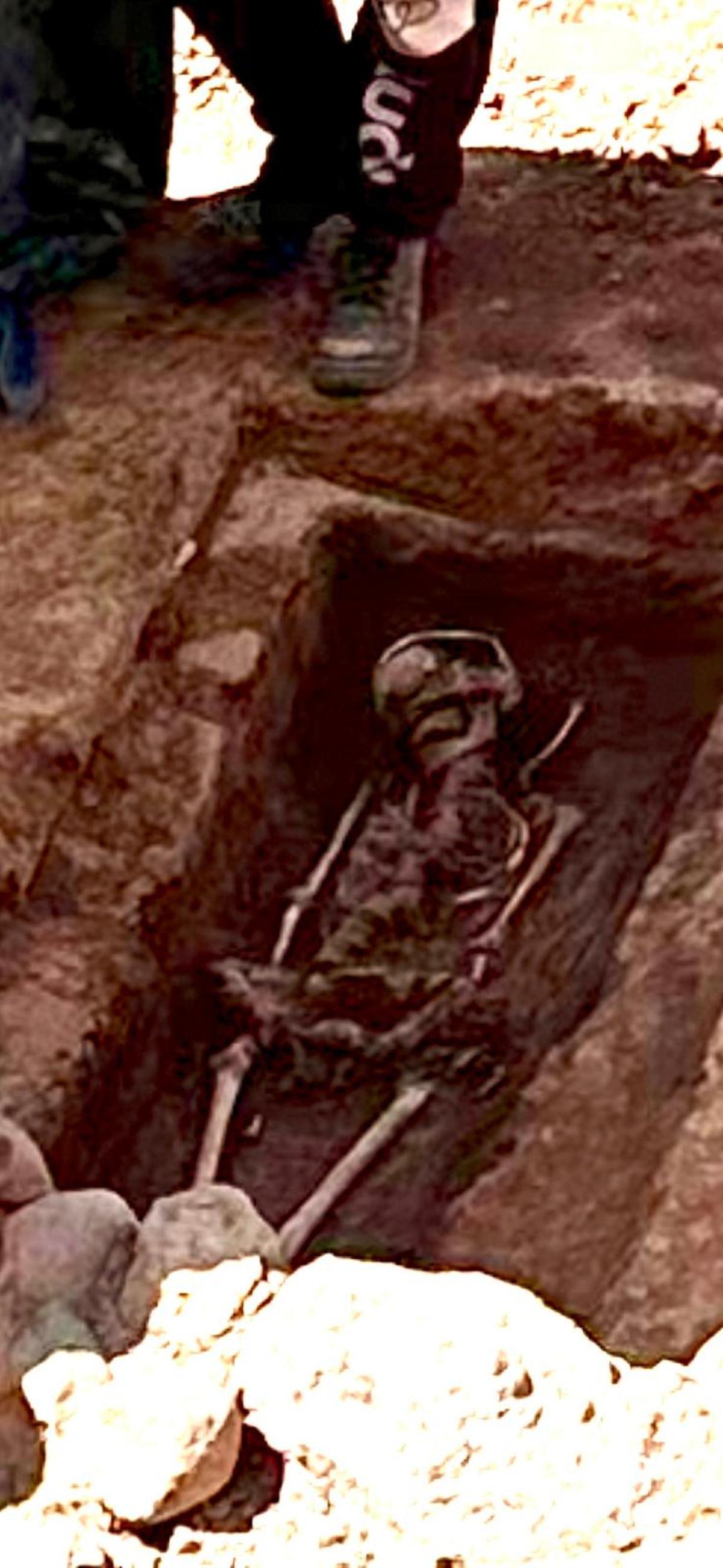 Uno de los cuerpos enterrados en el cementerio de la calle Hilera y pertenecientes a la época romana.
