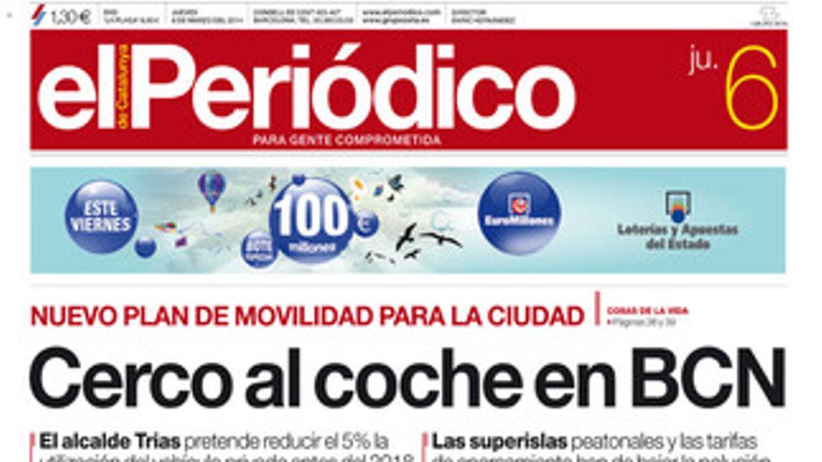 La portada de EL PERIÓDICO (6-3-2014).
