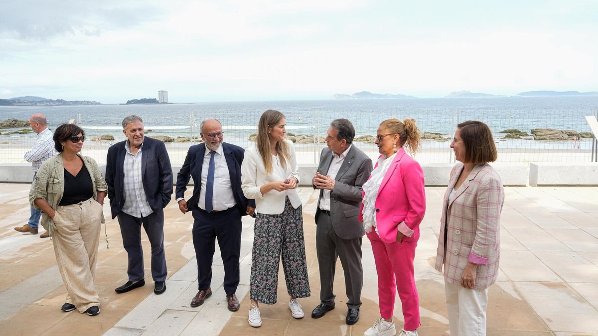 Sara Aagesen y Abel Caballero, en su visita a la obra.
