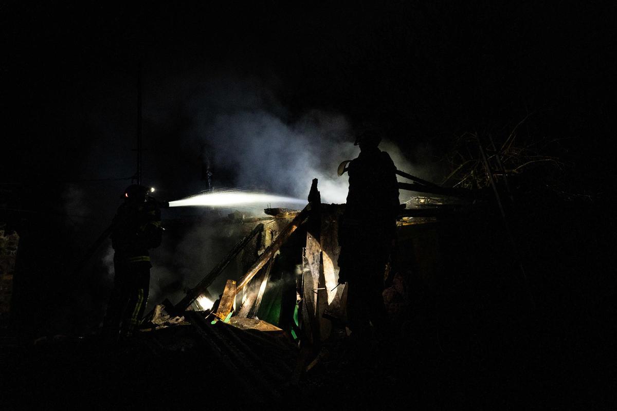Imagen del impacto de un avión no tripulado de Rusia en Donetsk, Ucrania, el pasado 30 de enero