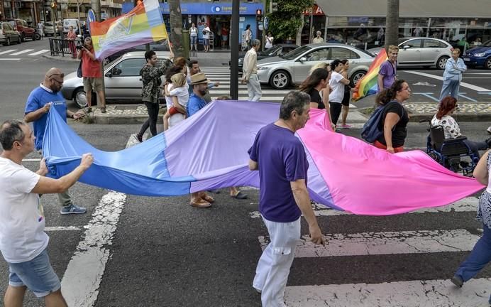 LAS PALMAS DE GRAN CANARIA A 24/06/2017. Este 2017 el lema del orgullo está vinculado a la demanda de la Ley de Igualdad LGTBI que combata los flecos pendientes para la igualdad legal y real. La manifestación discurrió por la avenida de Mesa y López hasta Santa Catalina. FOTO: J.PÉREZ CURBELO