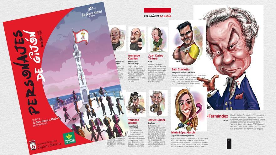El gijonesismo en un libro, LA NUEVA ESPAÑA de Gijón recopila en un libro los 953 personajes caricaturizados por Mortiner y Pablo García