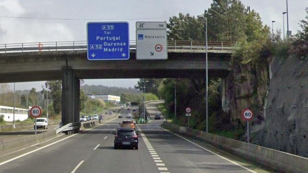 Punto de la A-55 en Vigo en el que fueron captados los vehículos a 170 km/h.