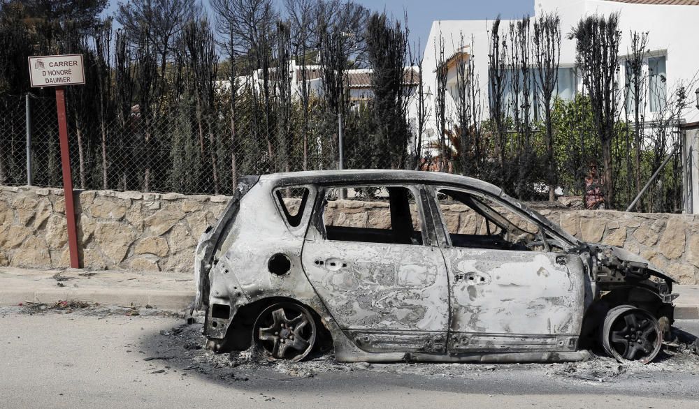 El paisaje tras el incendio de Xàbia y Benitatxell