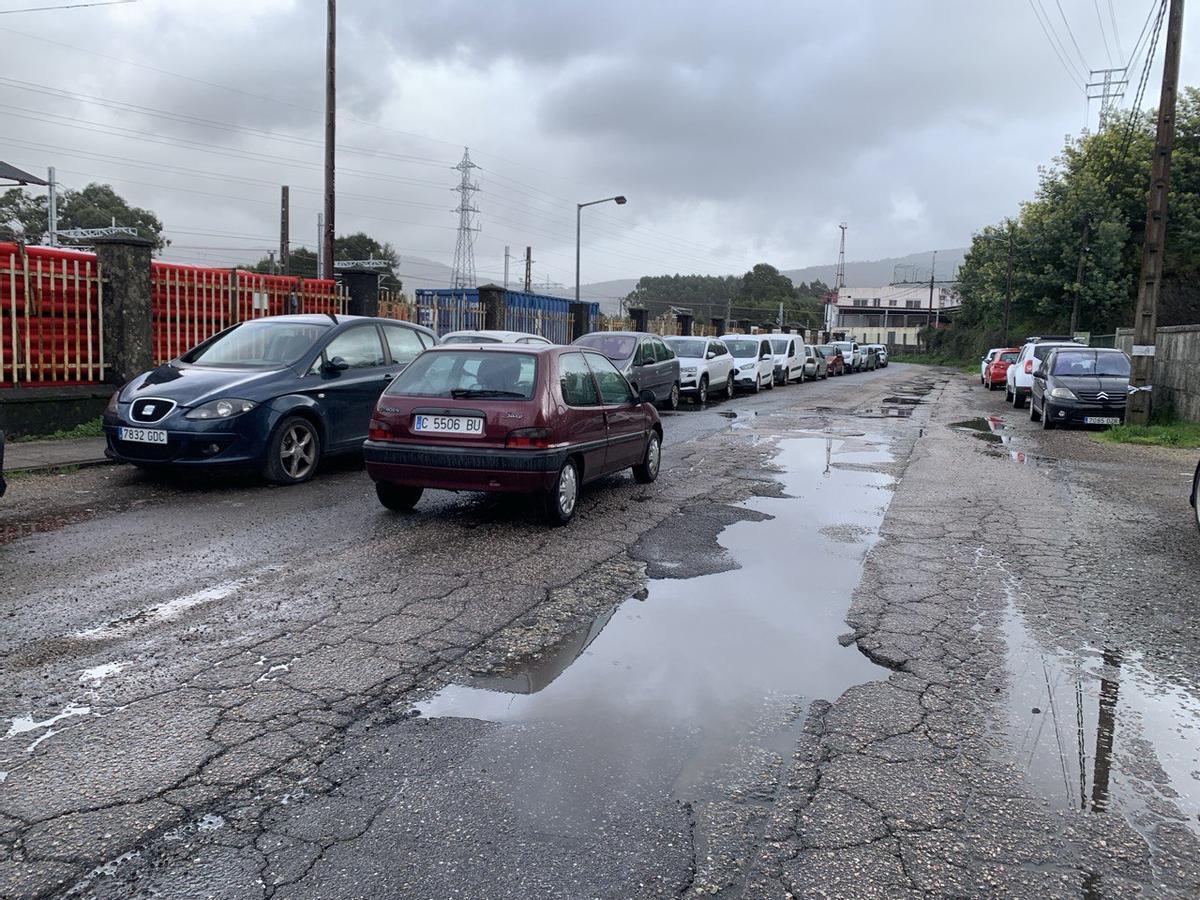 Estadpo que presentaba la avenida da Estación de Redondela este invierno.