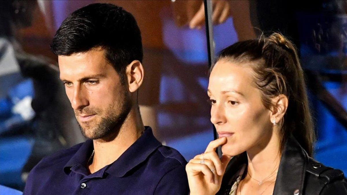 Djokovic, junto a su mujer Jelena