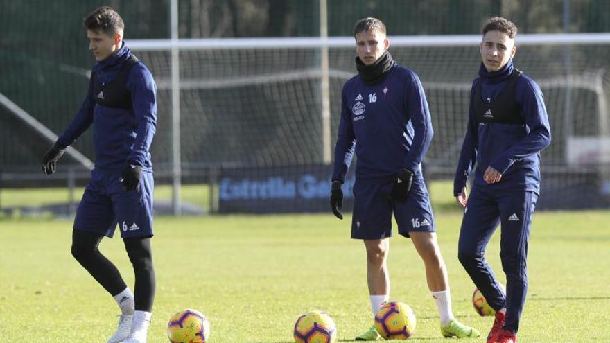 Emre Mor, a la derecha, en un entrenamiento reciente.