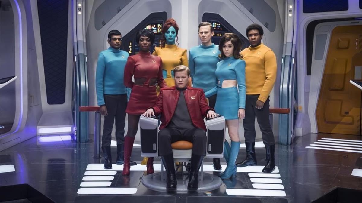 Los actores de 'USS Callister', el episodio que abre la nueva tacada de 'Black Mirror'.