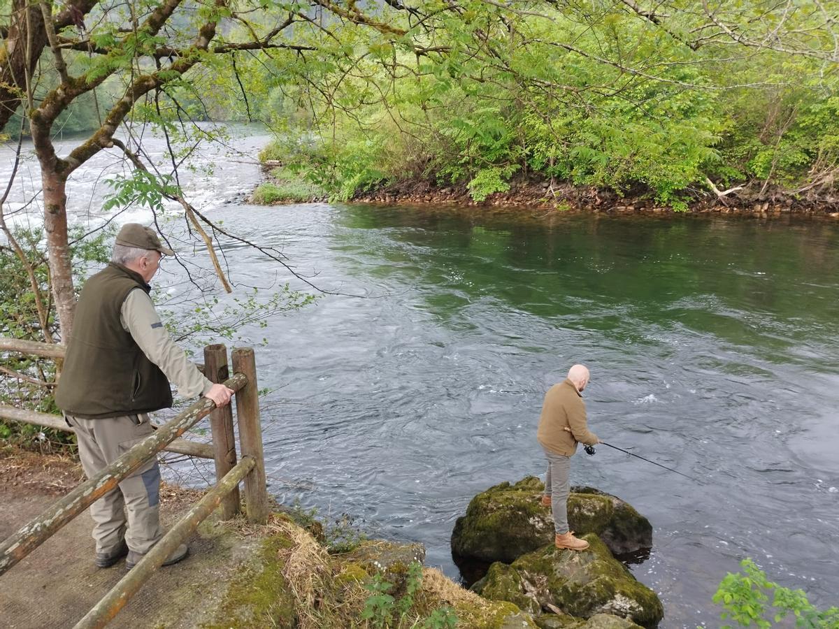 Muchos pescadores y pocos salmones en el Narcea a su paso por Salas, en imágenes Muchos pescadores y pocos salmones en el Narcea a su paso por Salas, en imágenes