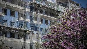 Viviendas en construcción de obra nueva en la zona de la Vila Olímpica, en Barcelona.